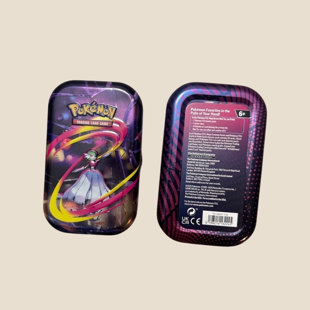 Pokémon Mega Heroes Mega Gardevoir ME01 Mini Tin Empty Official TCG Storage Case